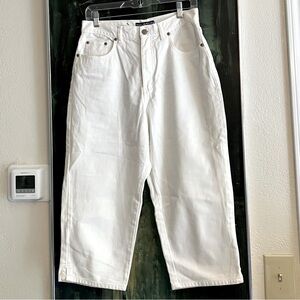 Vintage Halston Jeanswear white high waist tapered cropped jeans women’s 8 rare